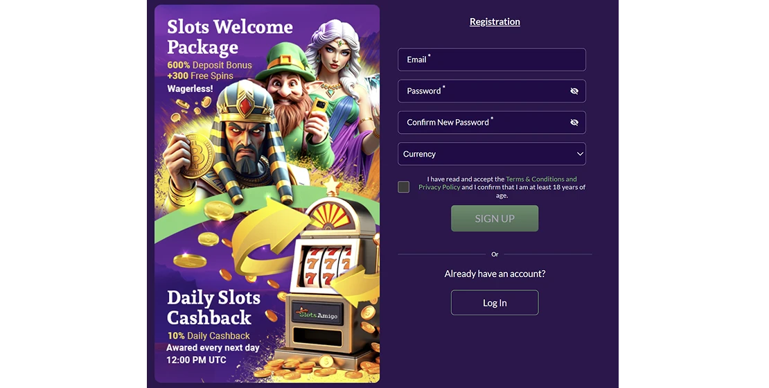 SlotsAmigo login